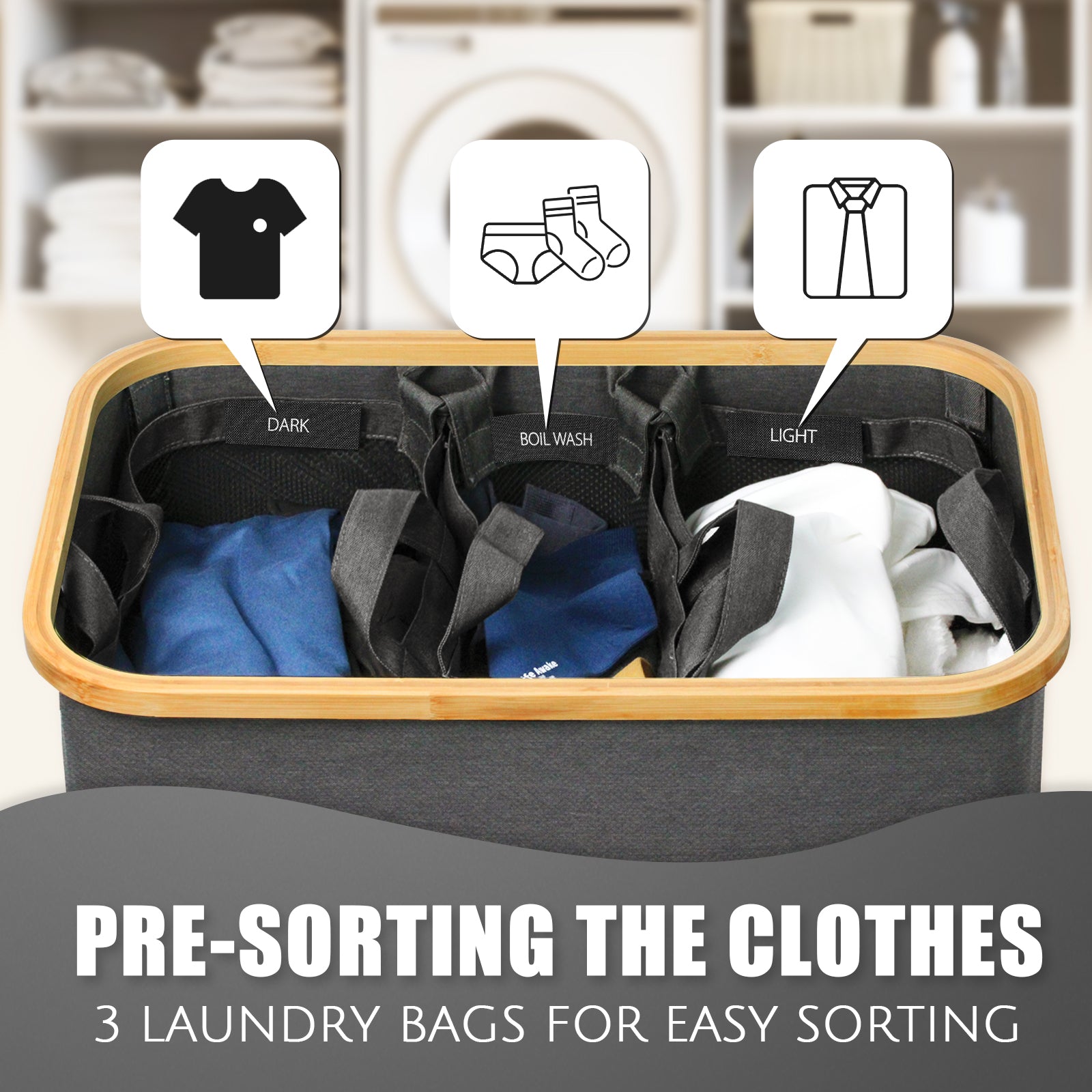 Stylish Fabric Laundry Basket Foldable Hamper Dirty Clothes - Temu