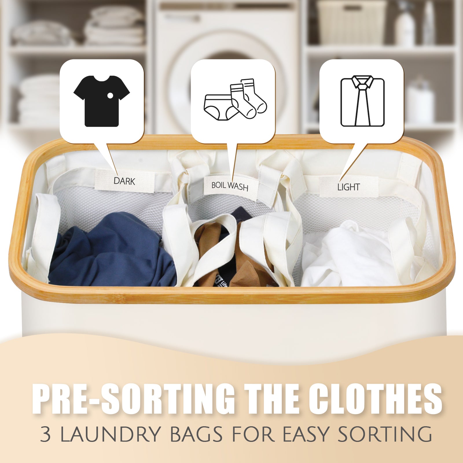 Extra Large Laundry Hamper with Lid  Tall Foldable Laundry Basket wit –  Bathola