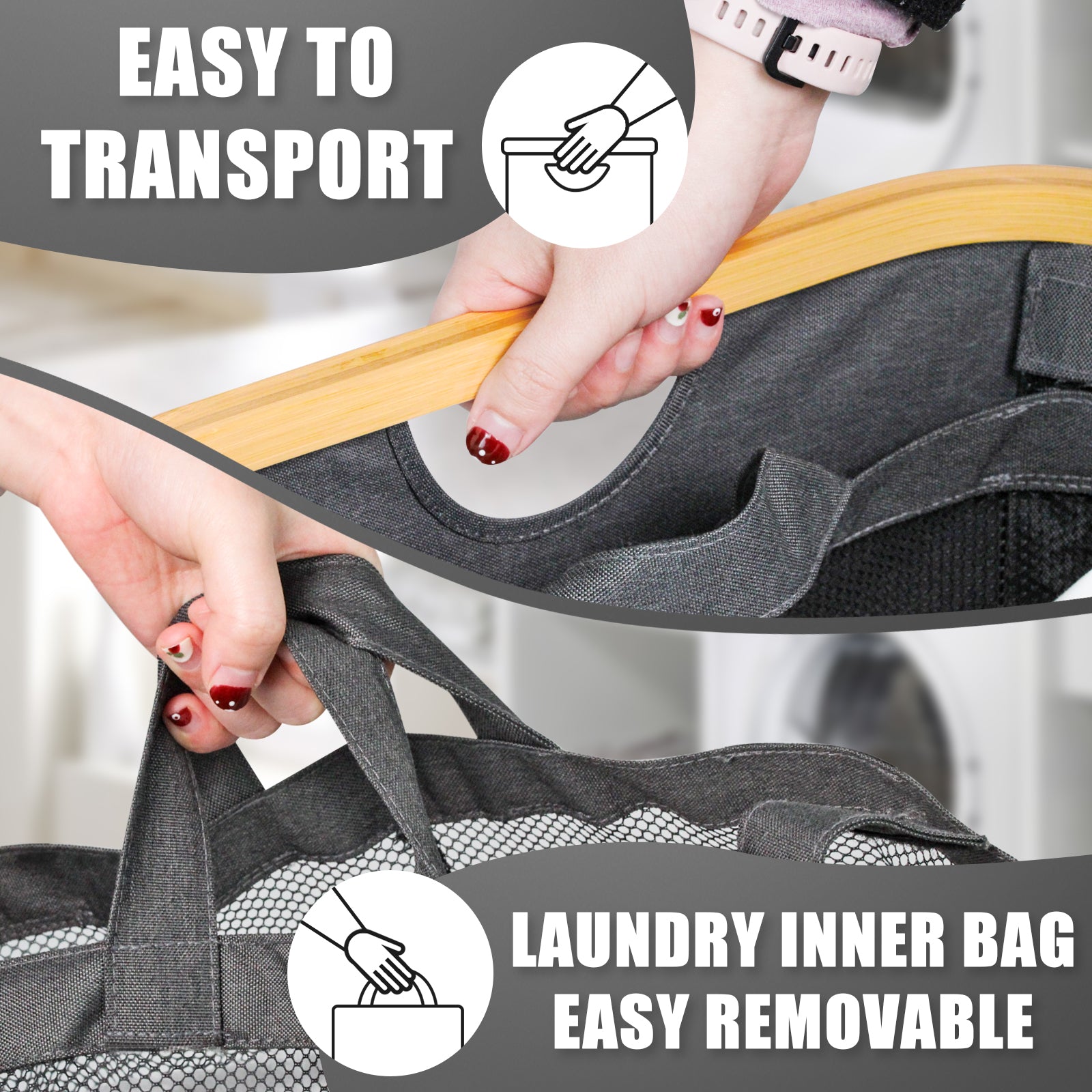 5 x Large Laundry Bags, Laundry Bags